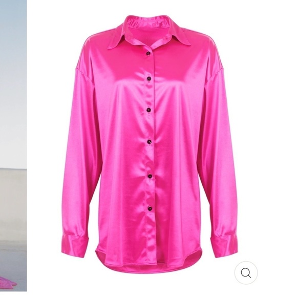 𝅺laina Rauma Set Small Hot Pink satin Club Bed Top Drawstring pants - Picture 4 of 12